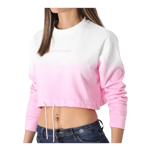 NWOT Project X Paris Pink Ombre Crop Sweatshirt - Picture 6 of 8